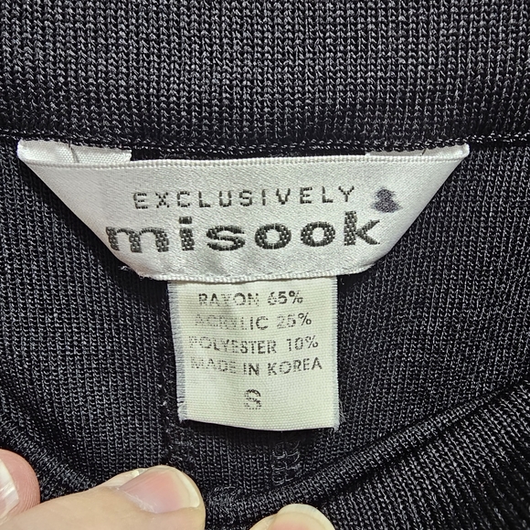 MISOOK EXCLUSIVELY Women's Black Knit Pullon Pants Elastic Waist Size Small. - Picture 4 of 6